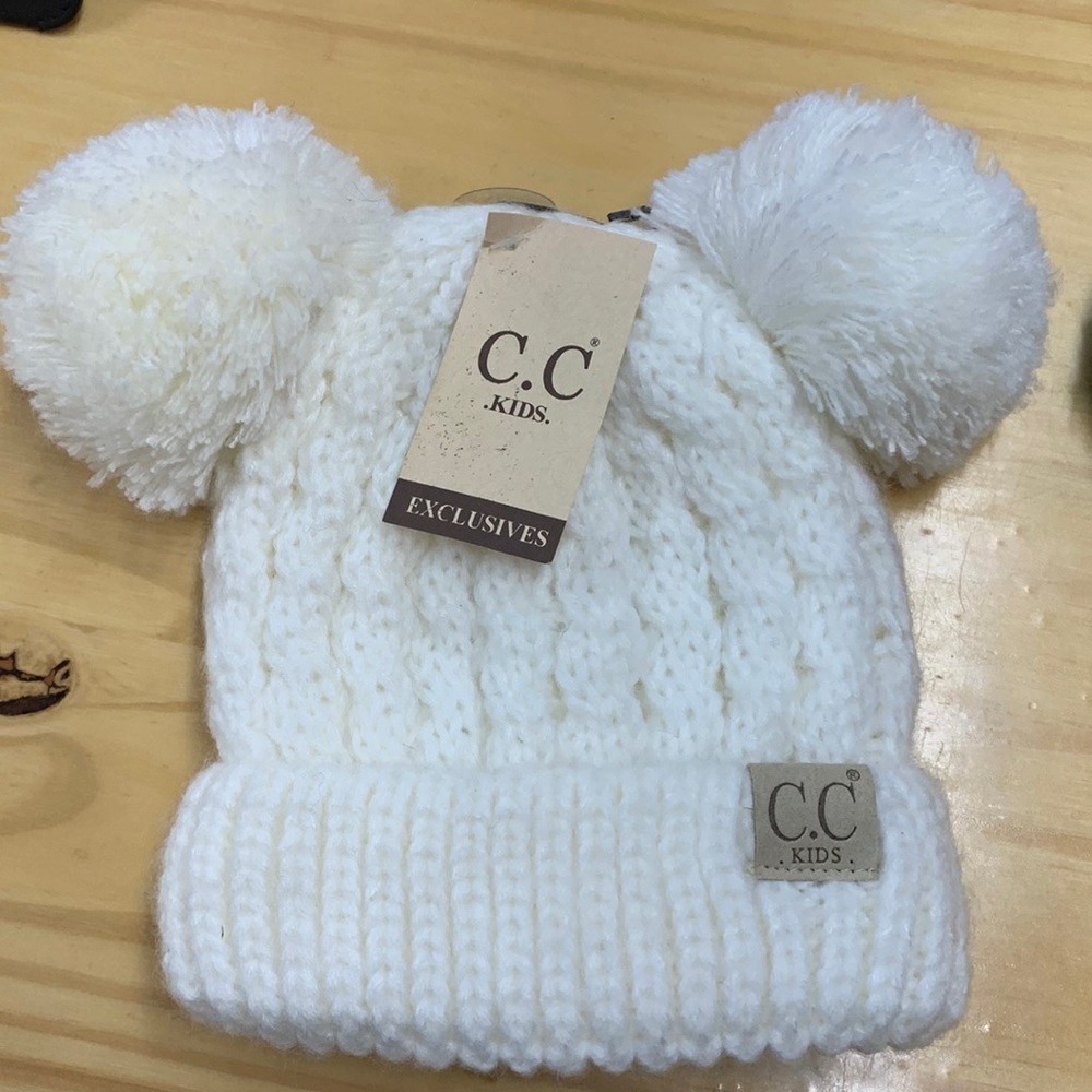 C.C Beanie KIDS double Pom hat